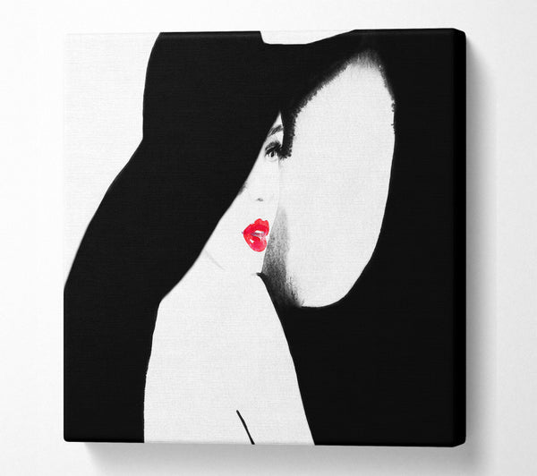 A Square Canvas Print Showing Mysterious Girl Square Wall Art