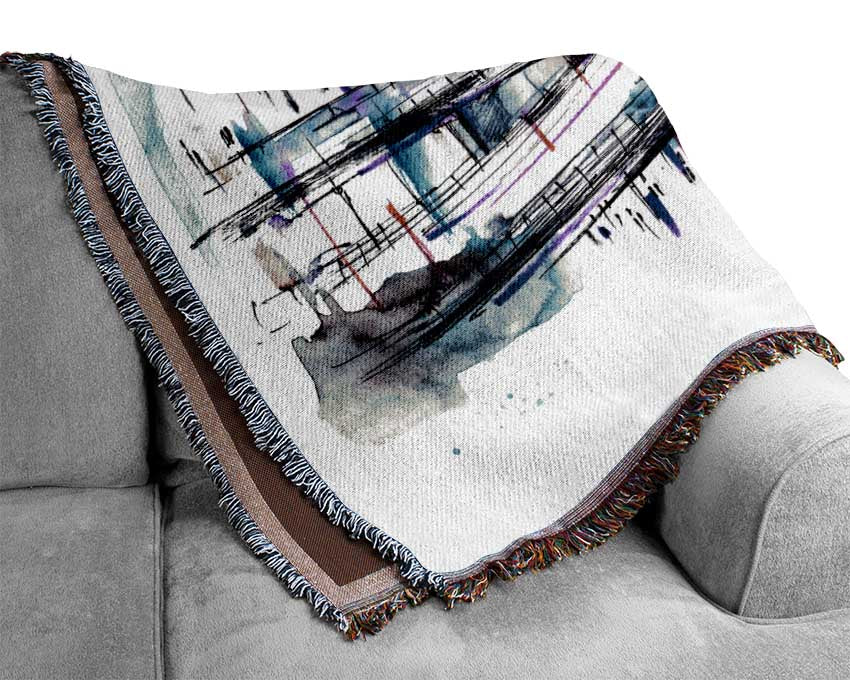 Ring Roads Through The City Woven Blanket