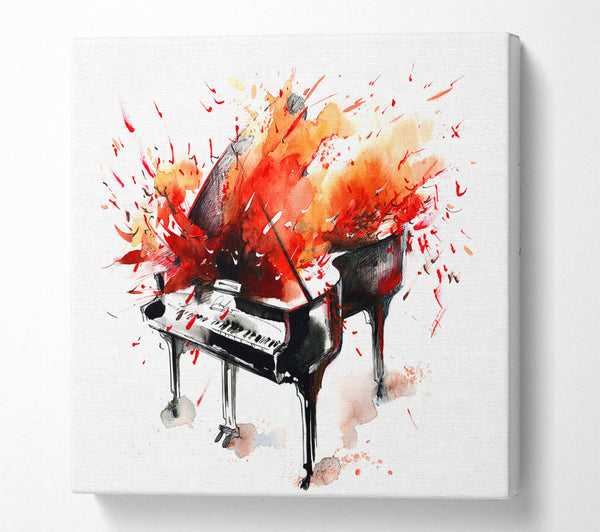 A Square Canvas Print Showing Piano Blast Square Wall Art