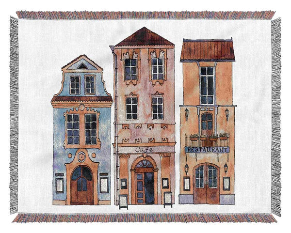 Town Houses In Paris Woven Blanket