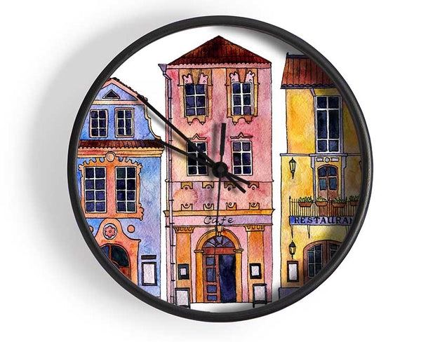 Town Houses In Paris Clock - Wallart-Direct UK
