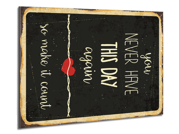 You Never Have This Day Again Metal Print