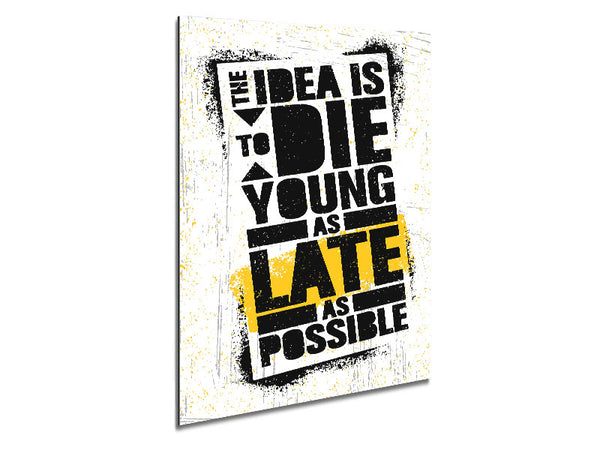The Idea Is To Die Young Metal Print