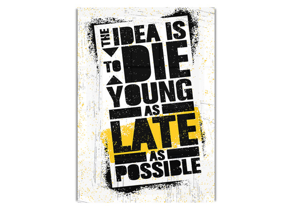 Die Idee ist, jung zu sterben