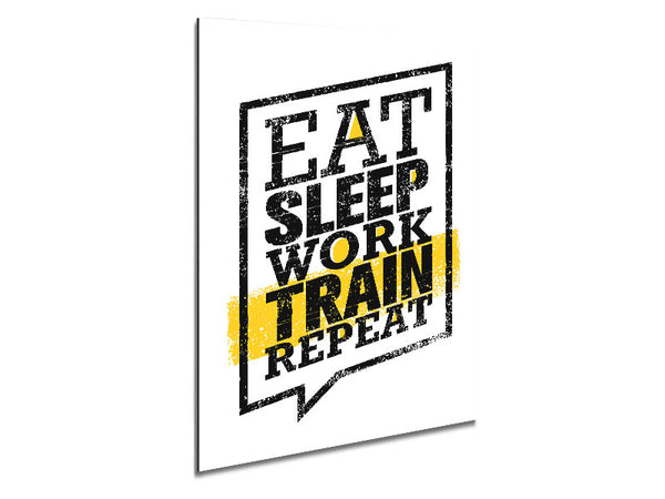 Eat Sleep Work Train Repeat 1 Metal Print