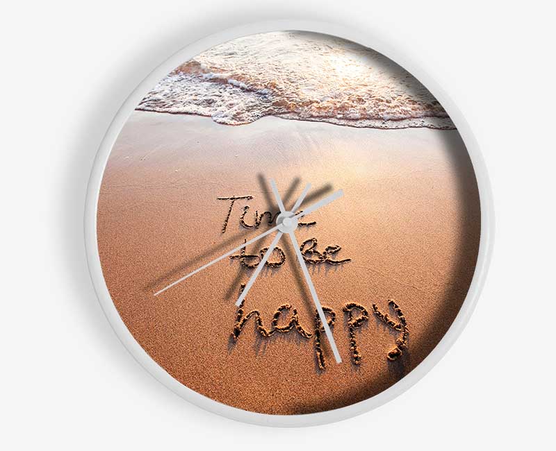 Time To Be Happy Clock - Wallart-Direct UK