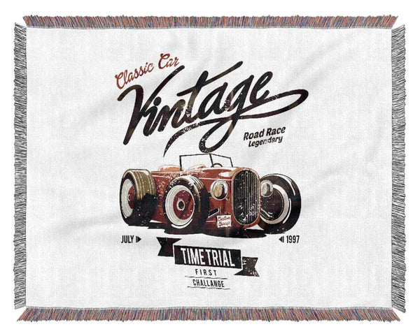 Vintage Road Race Woven Blanket