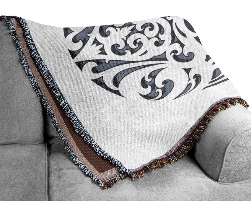 Mexican Grey Skull Woven Blanket