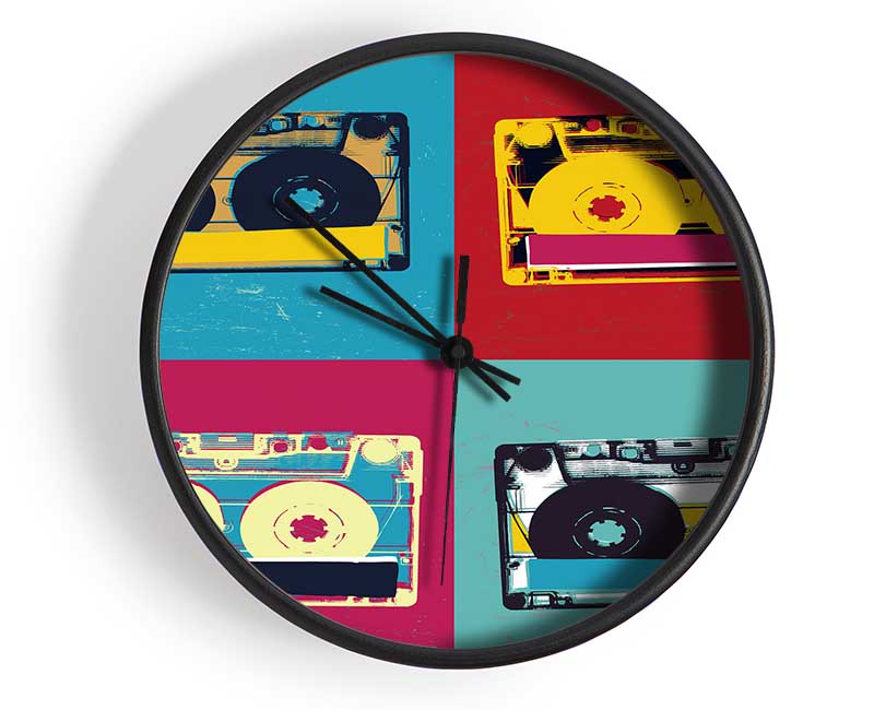 Pop Art Cassette Day Clock - Wallart-Direct UK