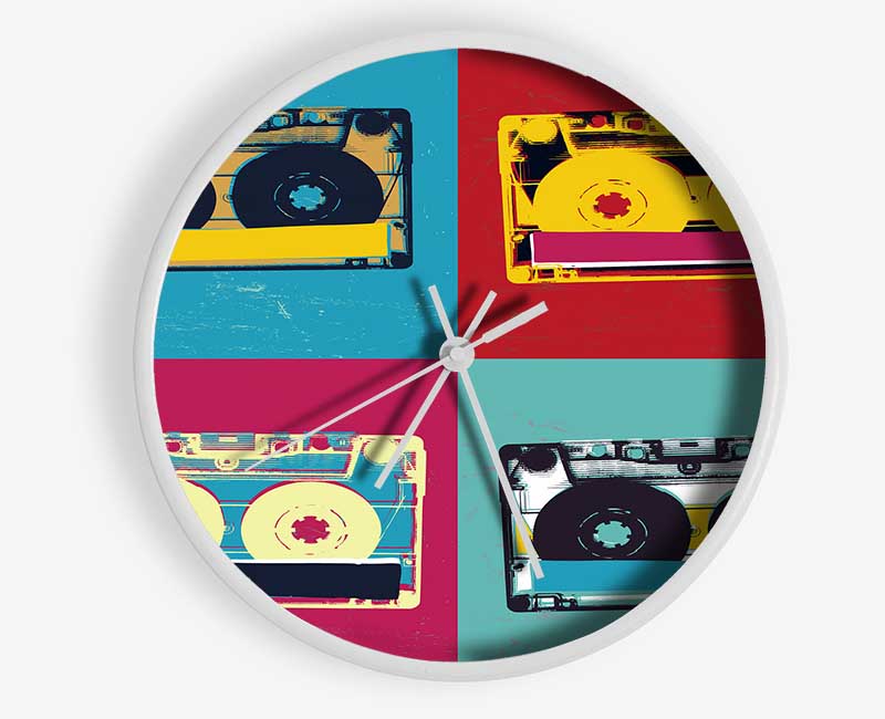 Pop Art Cassette Day Clock - Wallart-Direct UK