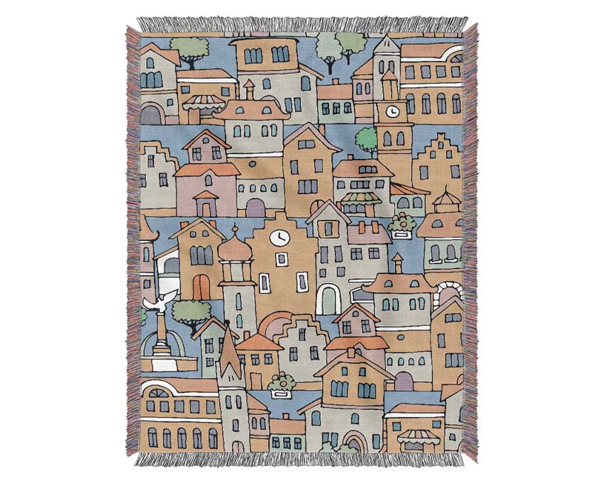 Town Houses Woven Blanket