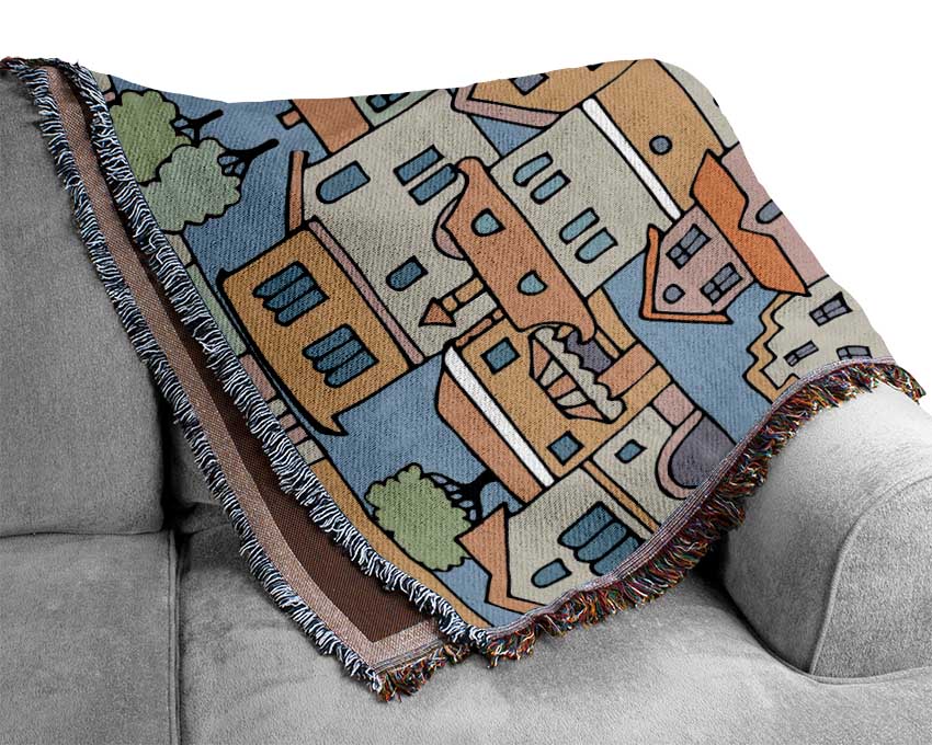 Town Houses Woven Blanket