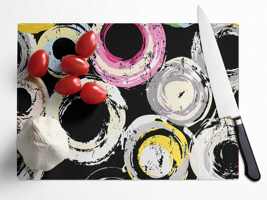 Circles Of Time Glass Chopping Board