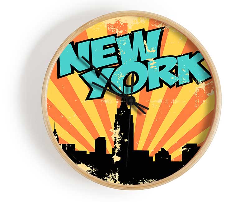 New York Son Beams Clock - Wallart-Direct UK