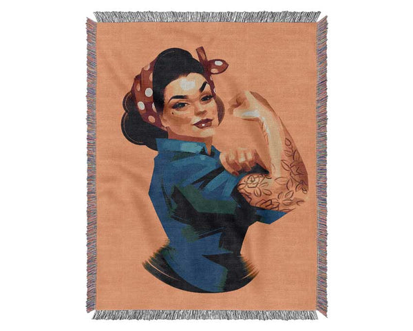 Woman You Can Do It Woven Blanket