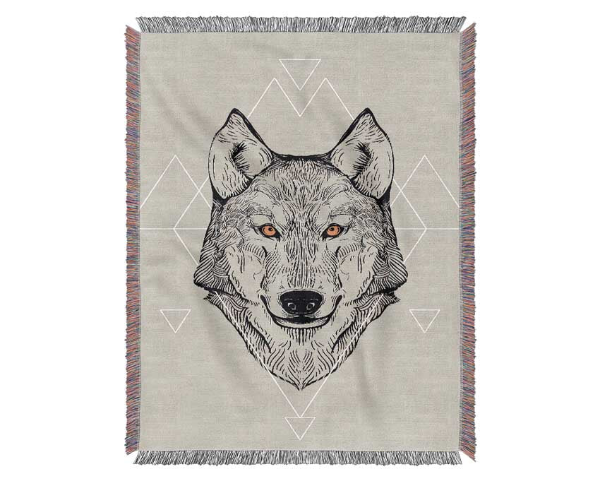 Wolf Head Woven Blanket