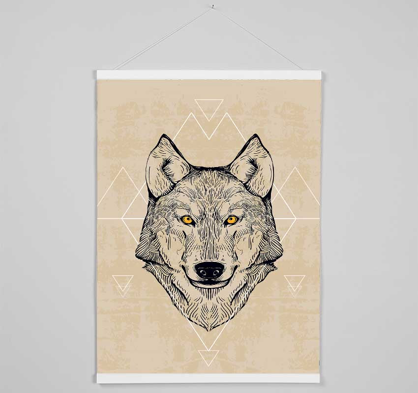 Wolf Head Hanging Poster - Wallart-Direct UK