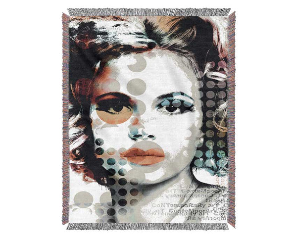 Pop Art Woman Woven Blanket