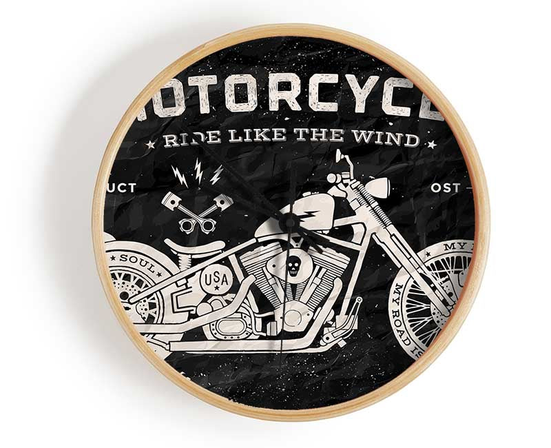 Motorcycle Ride Like The Wind Clock - Wallart-Direct UK