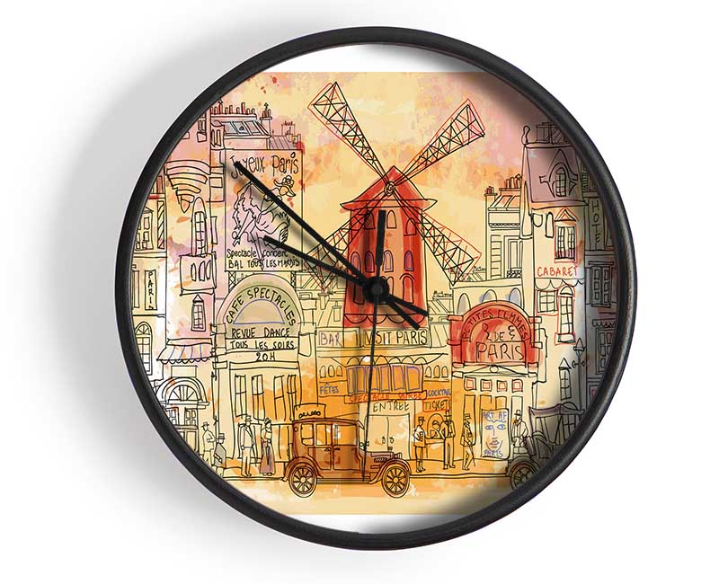 Moulin Rouge Paris Clock - Wallart-Direct UK