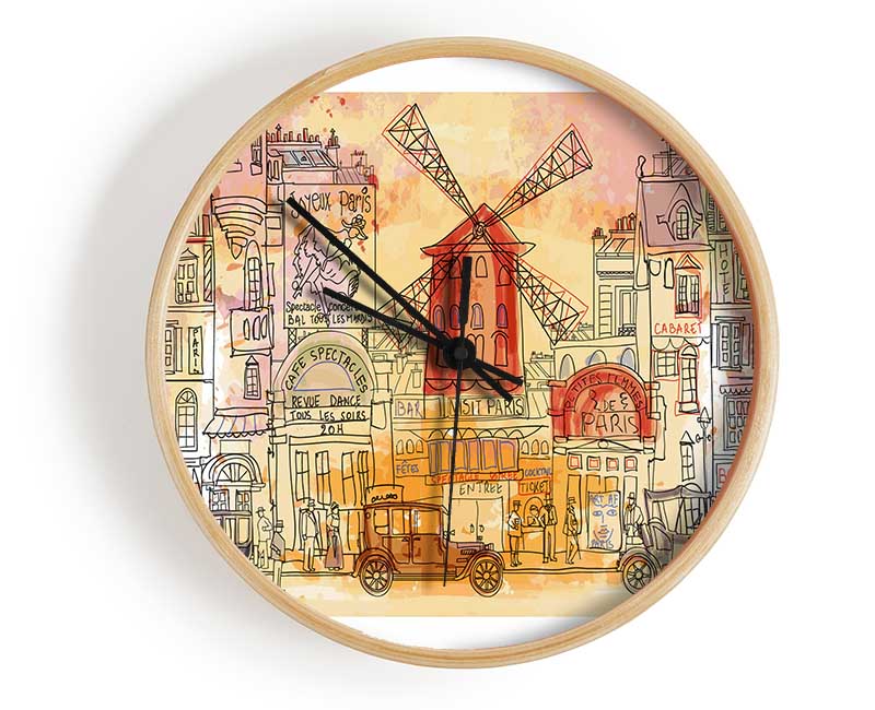 Moulin Rouge Paris Clock - Wallart-Direct UK