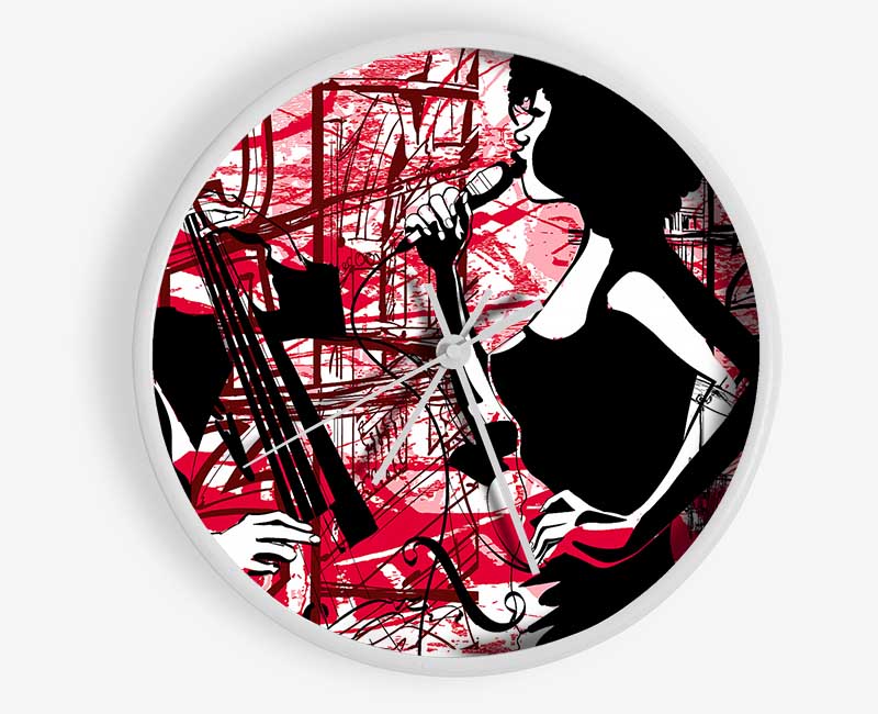 Red Soul Singer Clock - Wallart-Direct UK