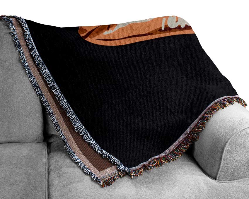 Gold Lip Bite Woven Blanket
