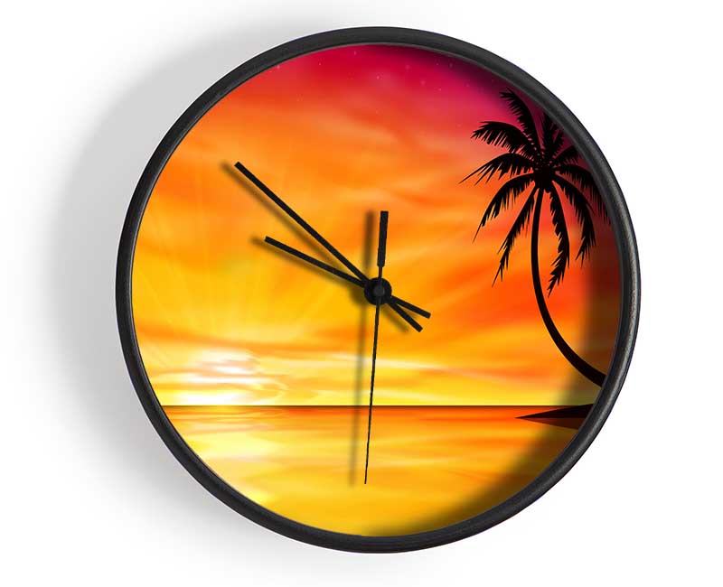 Ripples Of The Ocean Sunset Clock - Wallart-Direct UK