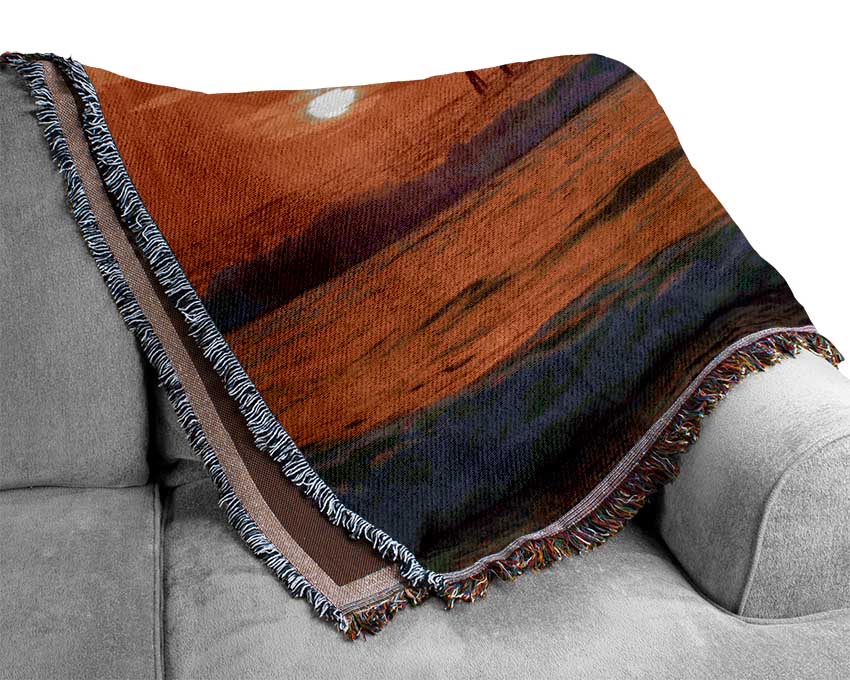 Sunset Waves Woven Blanket