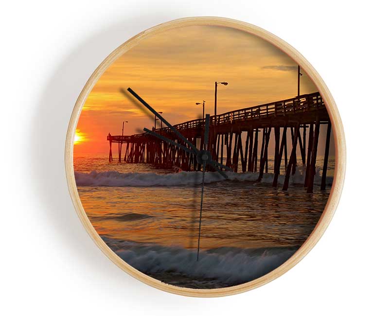 Sunset Waves Clock - Wallart-Direct UK