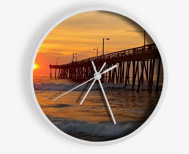 Sunset Waves Clock - Wallart-Direct UK