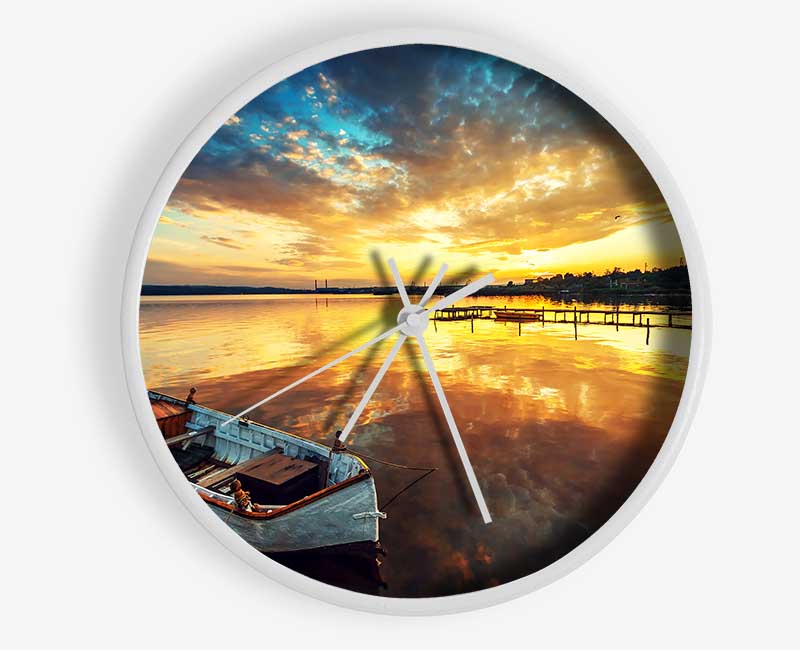 Reflections Of The Sailboat Sky Clock - Wallart-Direct UK