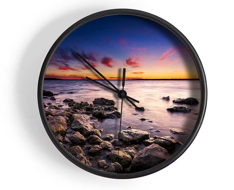 Serene Ocean Rocks Clock - Wallart-Direct UK