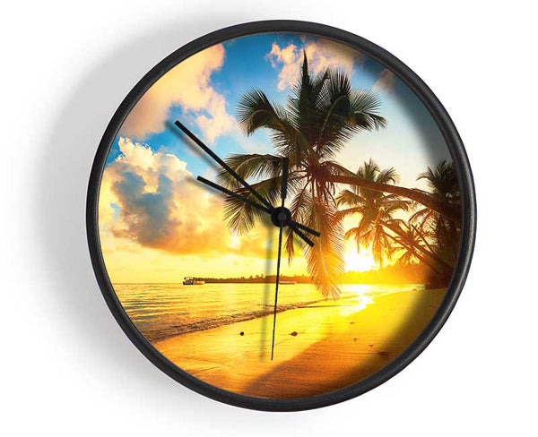 As The Sun Falls On A Perfect Day Clock - Wallart-Direct UK