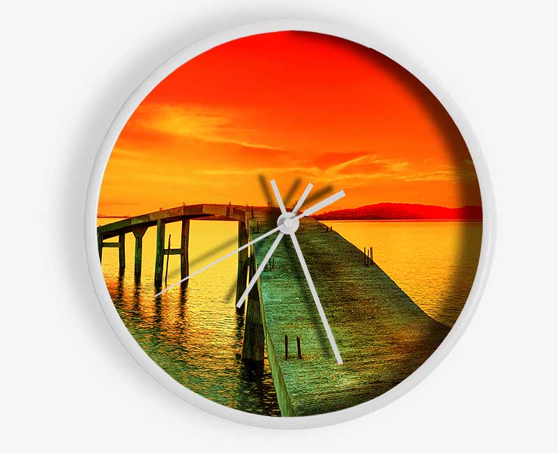 The Old Fishing Pier Clock - Wallart-Direct UK
