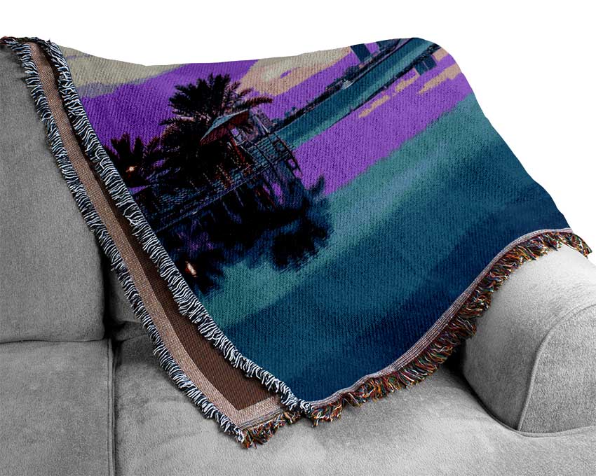 Reflections At Dusk Woven Blanket