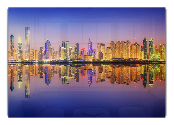 Reflections Of The Colourful City By Night