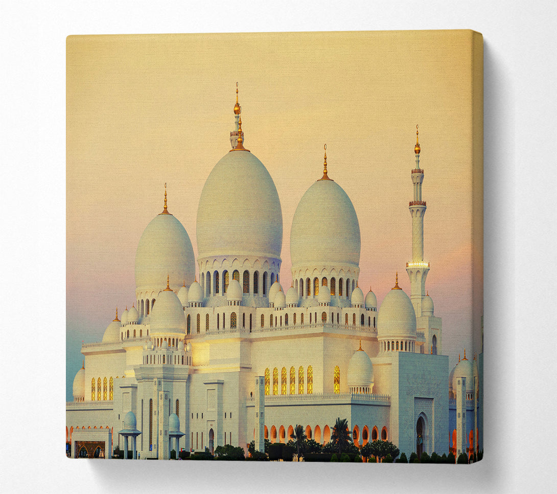 A Square Canvas Print Showing Temple Palace Square Wall Art
