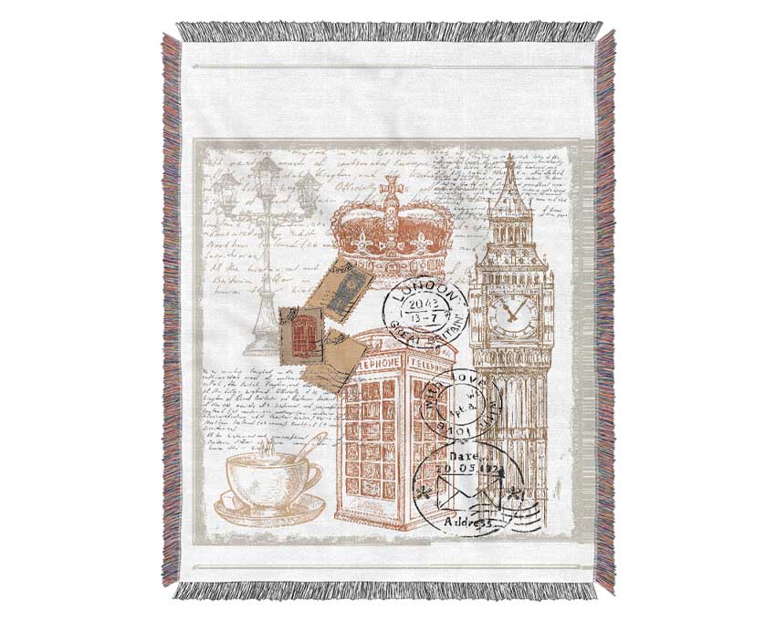 Passport Stamps Woven Blanket