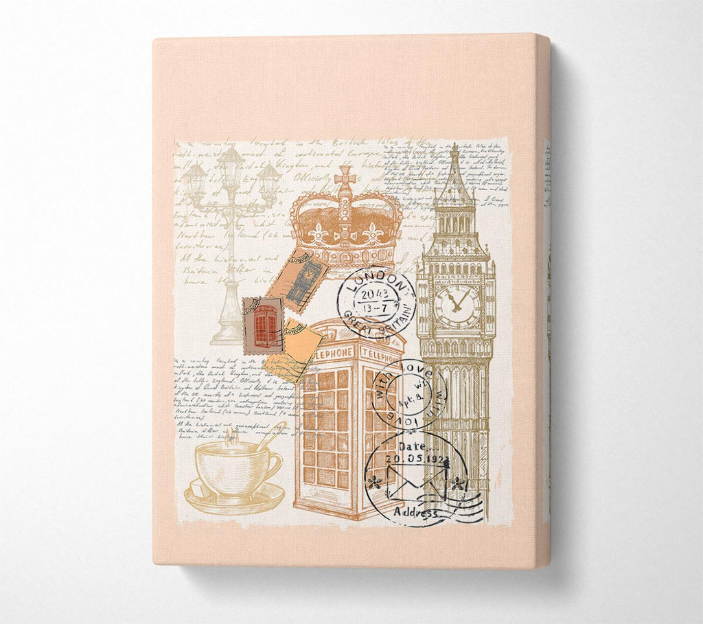 Picture of Passport Stamps Canvas Print Wall Art