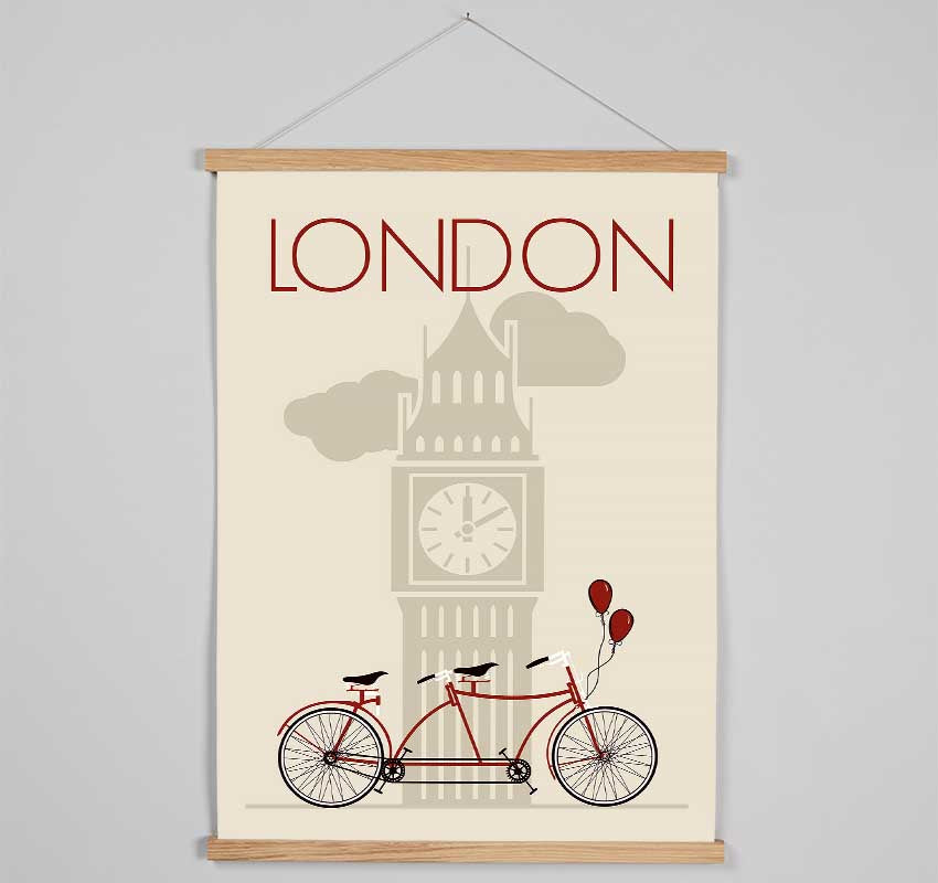 Bicycle At Big Ben Hanging Poster - Wallart-Direct UK