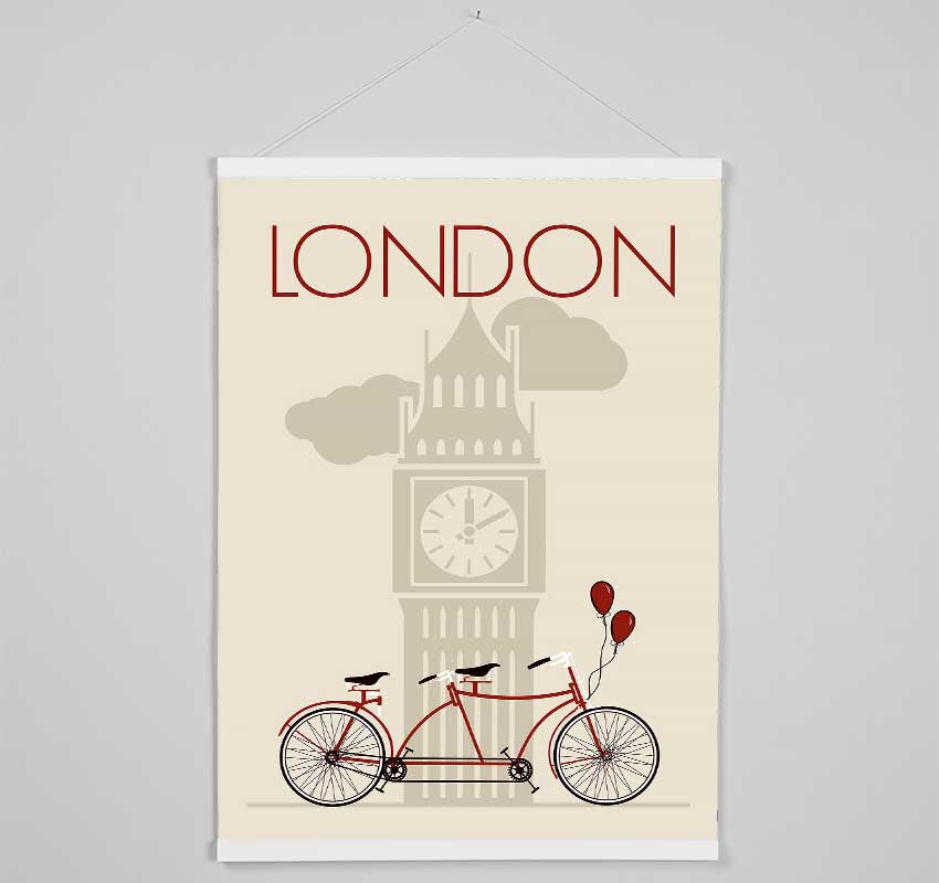 Bicycle At Big Ben Hanging Poster - Wallart-Direct UK