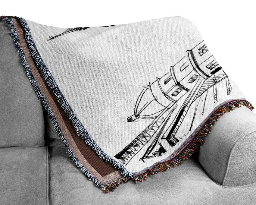 London Street Outline 3 Woven Blanket