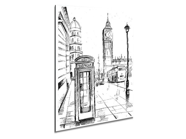 London Street Outline 3 Metal Print