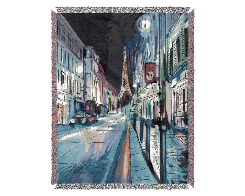 Eiffel Tower Streets 15 Woven Blanket
