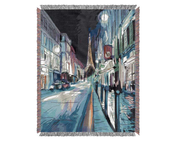 Eiffel Tower Streets 15 Woven Blanket