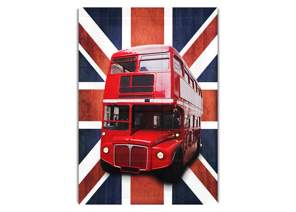 Red Bus On The British Flag