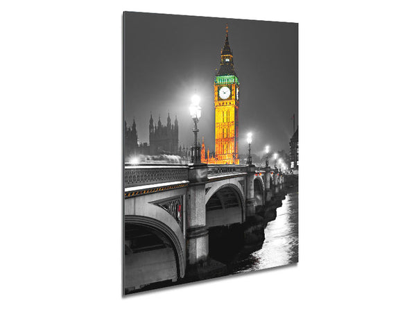 Golden Big Ben Over Tower Bridge Metal Print