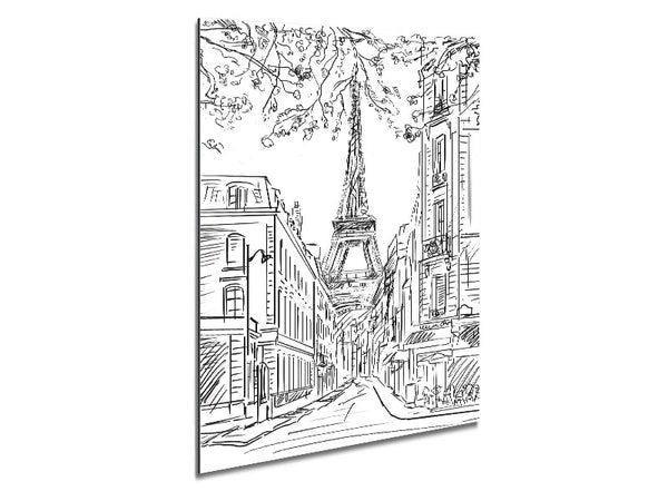 Eiffel Tower Streets 1 Metal Print