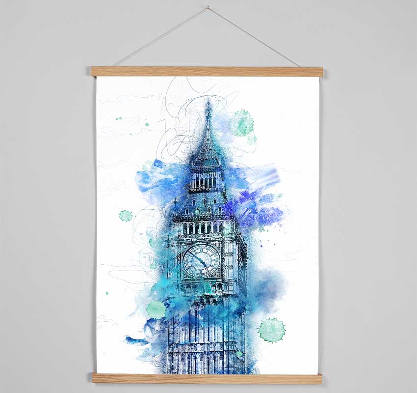 Watercolour Big Ben 1 Hanging Poster - Wallart-Direct UK